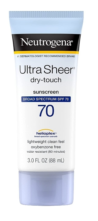 Neutrogena Ultra Sheer Dry-Touch Water Resistant and Non-Greasy Sunscreen Lotion with Broad Spectrum SPF 70, 3 Fl Oz (Pack of 1)
#neutrogena#Sunscreen lotion